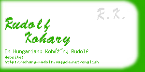rudolf kohary business card